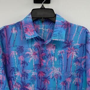 Birdie Bound Men's Short Sleeve Performance Polo Shirt - Palm Trees - Medium